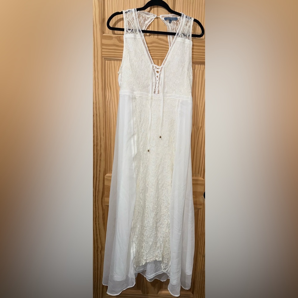 Layered With Love Ivory Chiffon Dress Size XL